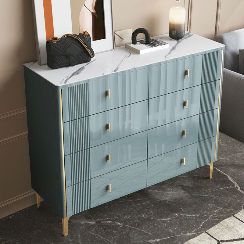 Vertical Glam Stone Storage Chest Bedroom Chest with Metal Legs