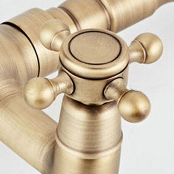 Industrial Wall Mounted Bathroom Faucet Cross Handles Lavatory Faucet