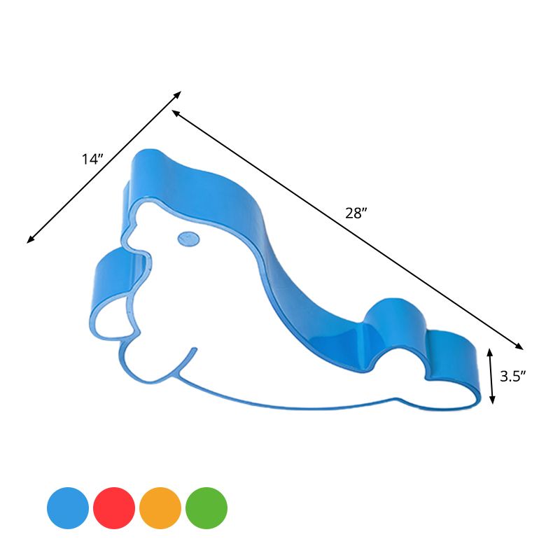 Seal Acrylic Ceiling Fixture Kids Style Red/Blue/Green LED Flush Mount Lighting for Drawing Room