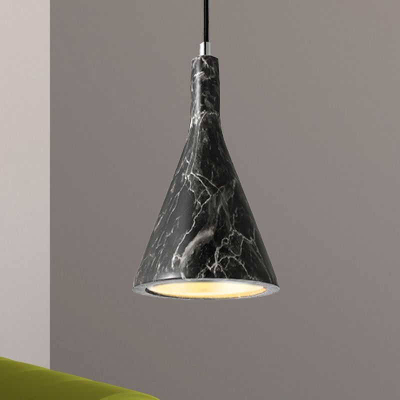 Luz de techo de colgante de trompeta Cemento nórdico 1 claro negro/blanco/marrón Luz colgante