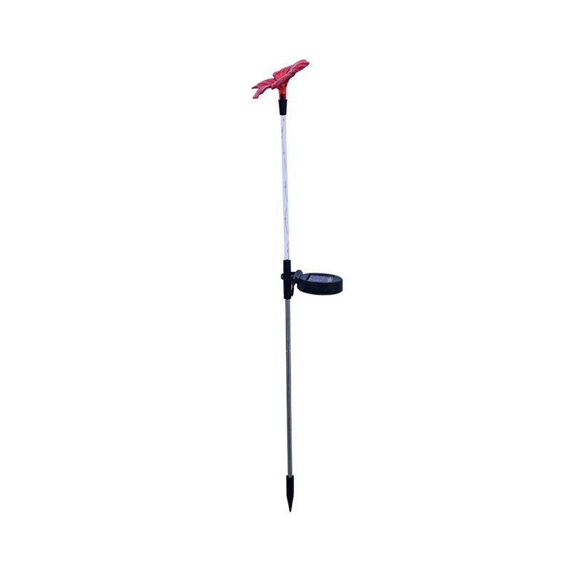 Flower Shaped Outdoor LED Stake Light Plastic Modern Solar Lawn Lighting in Clear