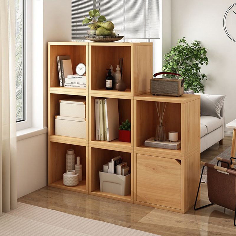 Modern Cube Shelf Bookcase Wood Closed Back Book Shelf for Study Room