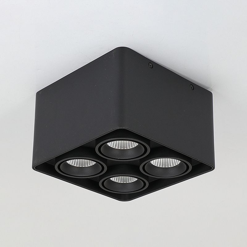 Contemporary Square Shape Ceiling Light with Aluminum Shade for Bedroom