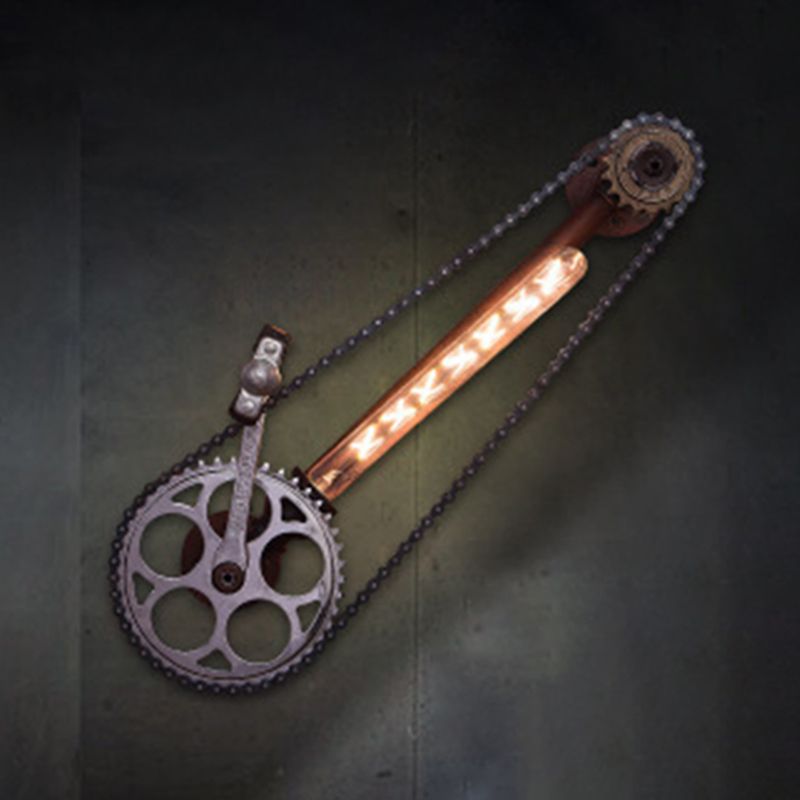 Antike Bronze Eisenwandhalterung Lampe Industriewasser Rohrleitungswand Lichtleuchte für Coffeeshop