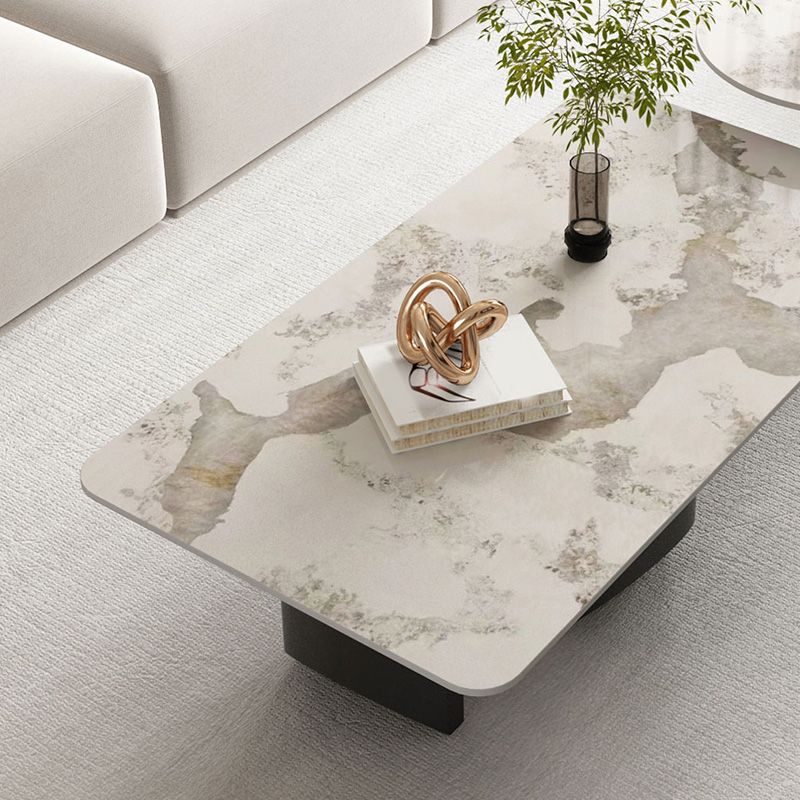 Slate Rectangular Coffee Table Metal Legs Coffee Cocktail Table