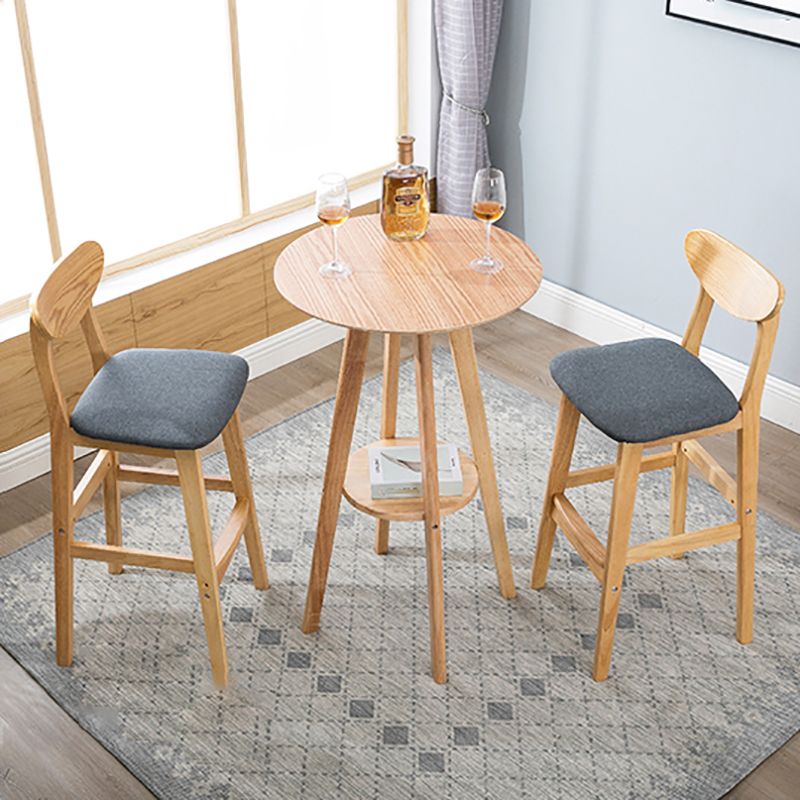 Eigentijdse gestoffeerde voetsteun lage rugleuning Home eikenhouten barkruk