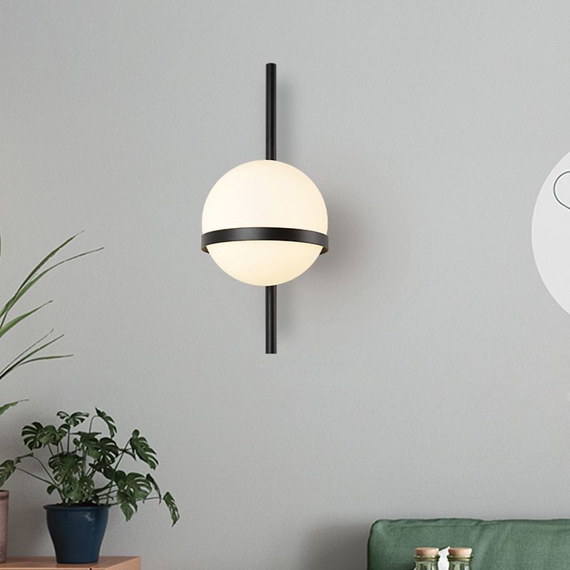 Opaalglas bol wand gemonteerd verlichting moderne 1-bol wand sconce lamp voor woonkamer