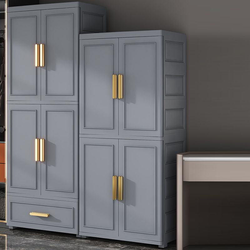 Modern Style Plastic Kids Closet Bedroom Armoire Cabinet with Door