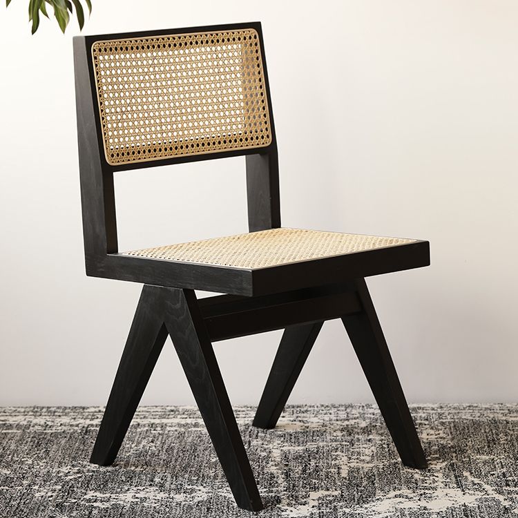 Sillas de comedor de estilo tradicional, silla lateral sin brazos de cocina con patas de madera