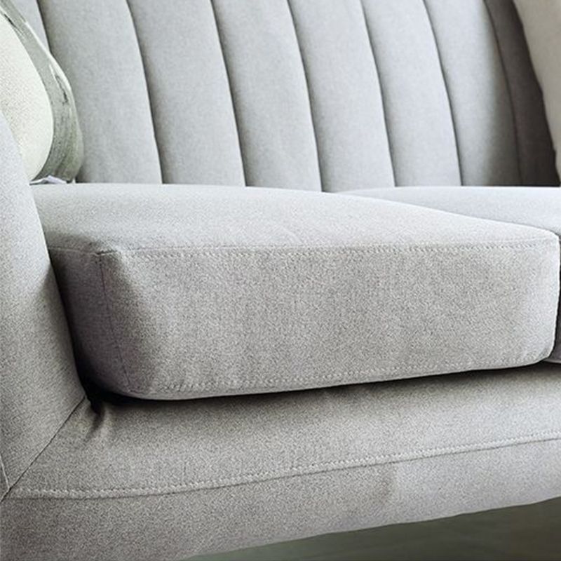 Modernism 1/3-seater Fabric Sofa Flared Arm Sofa with Wood Legs