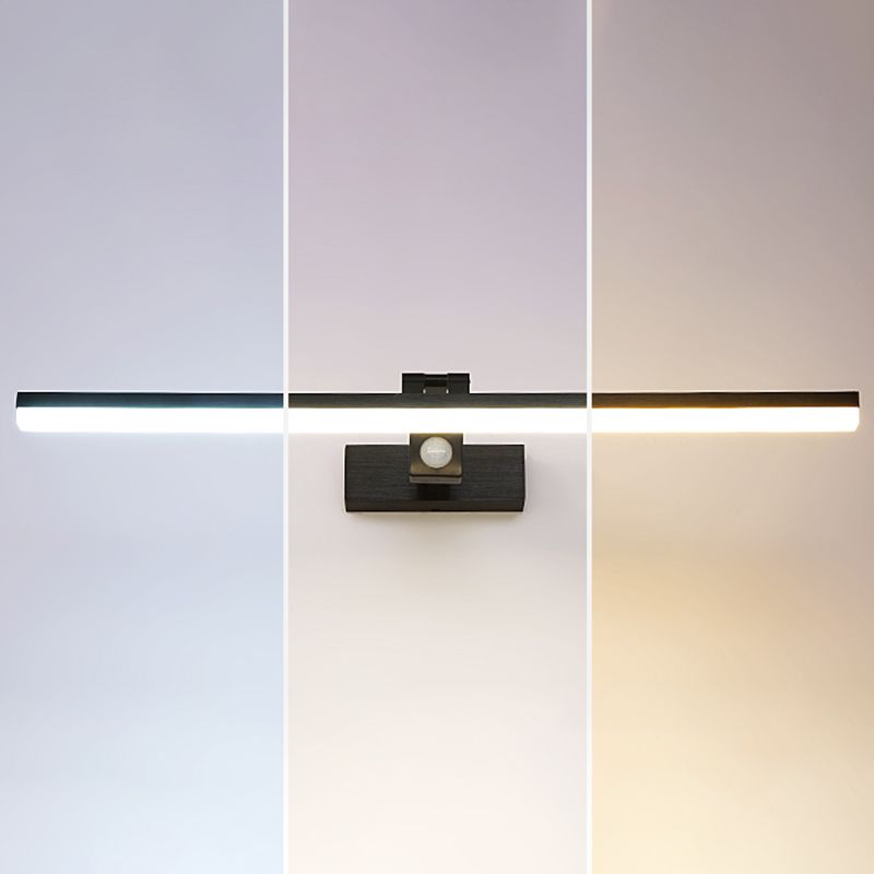Contemporary Black Single Bathroom Vanity Light LED Bath Bar