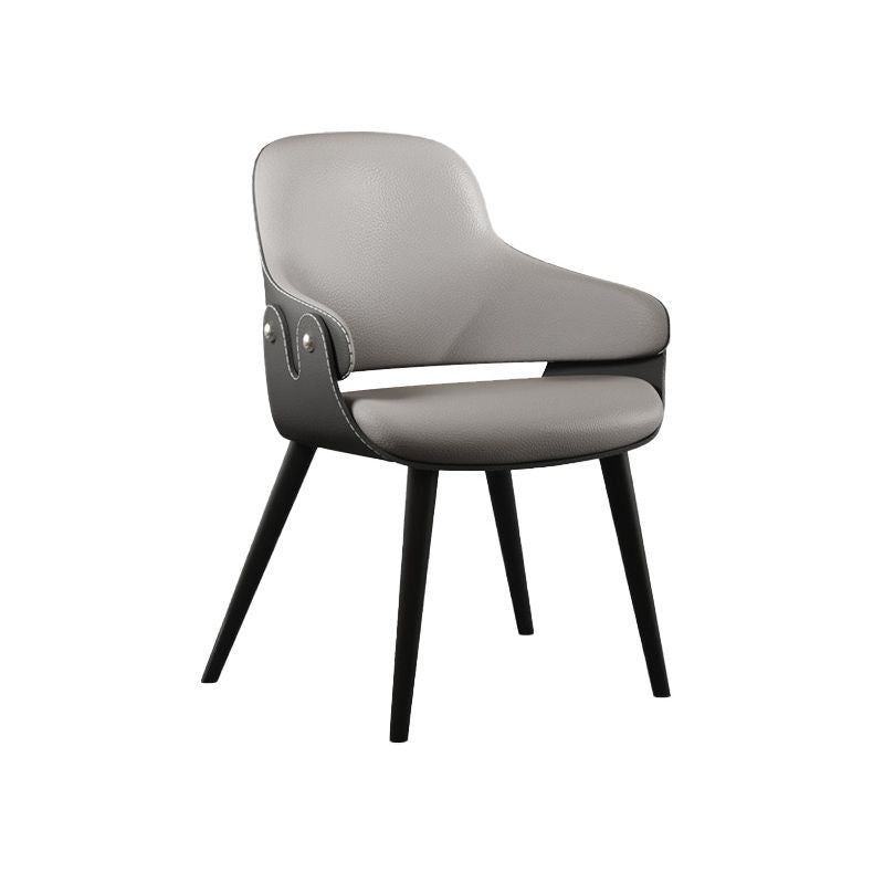 Leather Dining Chairs Metal Leg Arm Dining Room Chairs for Restaurant Use