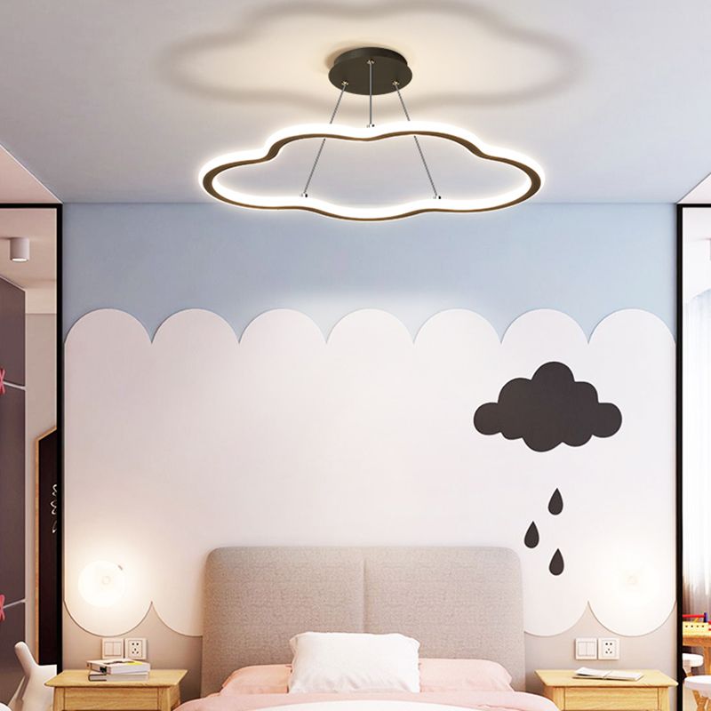 Nordischer Wolkenkronleuchter Metall Eins Licht LED Kronleuchter Anhänger für Wohnzimmer