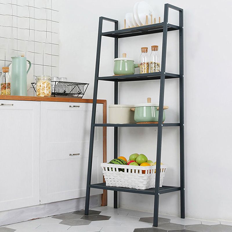 Contemporary Open Bookcase Metal Ladder Bookshelf for Kitchen