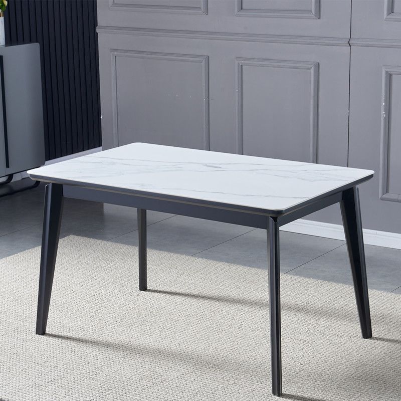 Fixed Sintered Stone Top Kitchen Table Set with 4 Legs Base Dining Furniture for Home