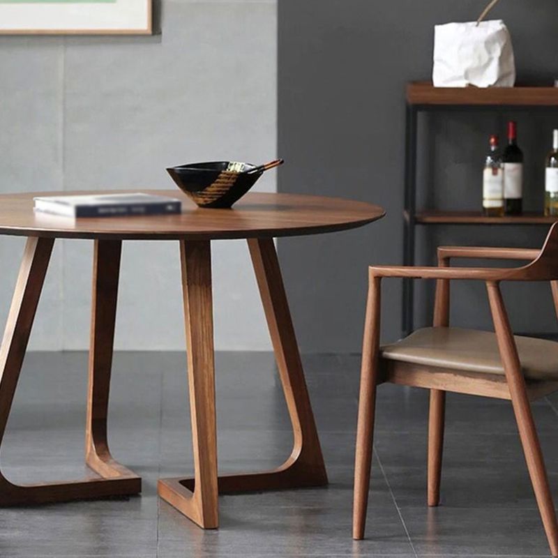 Modern Pine Wood Table for Restaurant Dining Table with Double Wood Pedestal