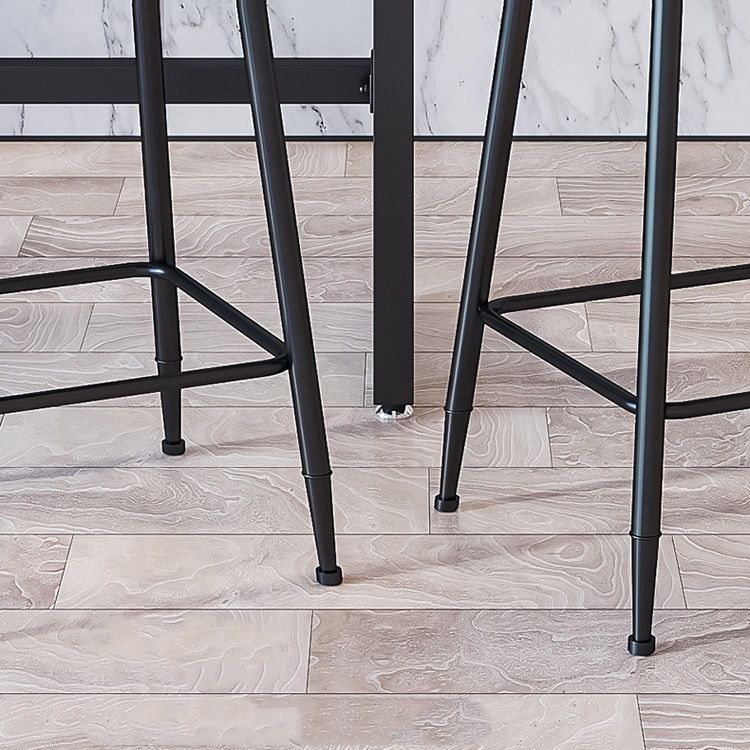 Modern Armless Backrest Counter Stool Iron Balcony Bar Stool with Cushion and Pedal