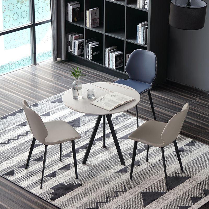 Contemporary Round Shape Standard Dining Table Sintered Stone Dining Table for Kitchen