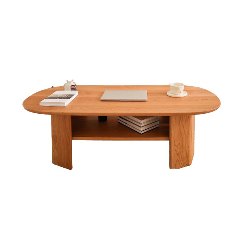 23" Wide Contemporary Coffee Table Solid Wood Coffee Cocktail Table with Storage