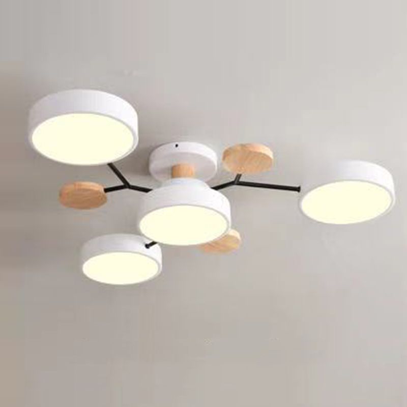 Macaron Molecular LED Ceiling Fixture Metal Living Room Semi Flush Mount Light