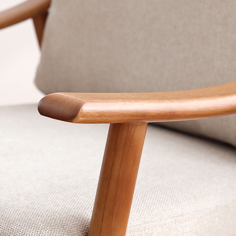 27.55" Wide Rubberwood Arm Chair Synthetic Basic Four Leg Chair