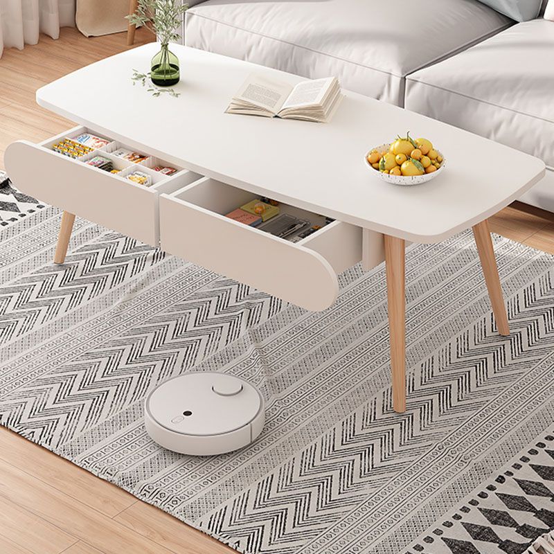 Modern Wooden Rectangular/Geometric Coffee Table with Storage Cocktail Table