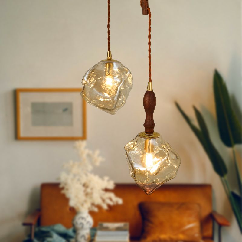Modern Style Glass Hanging Light Household Pendent Lighting Fixture for Living Room