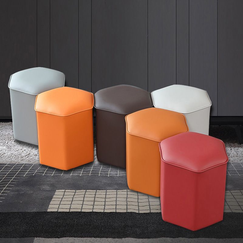 Red Modern Pouf Water Resistant Specialty Foot Stool for Living Room