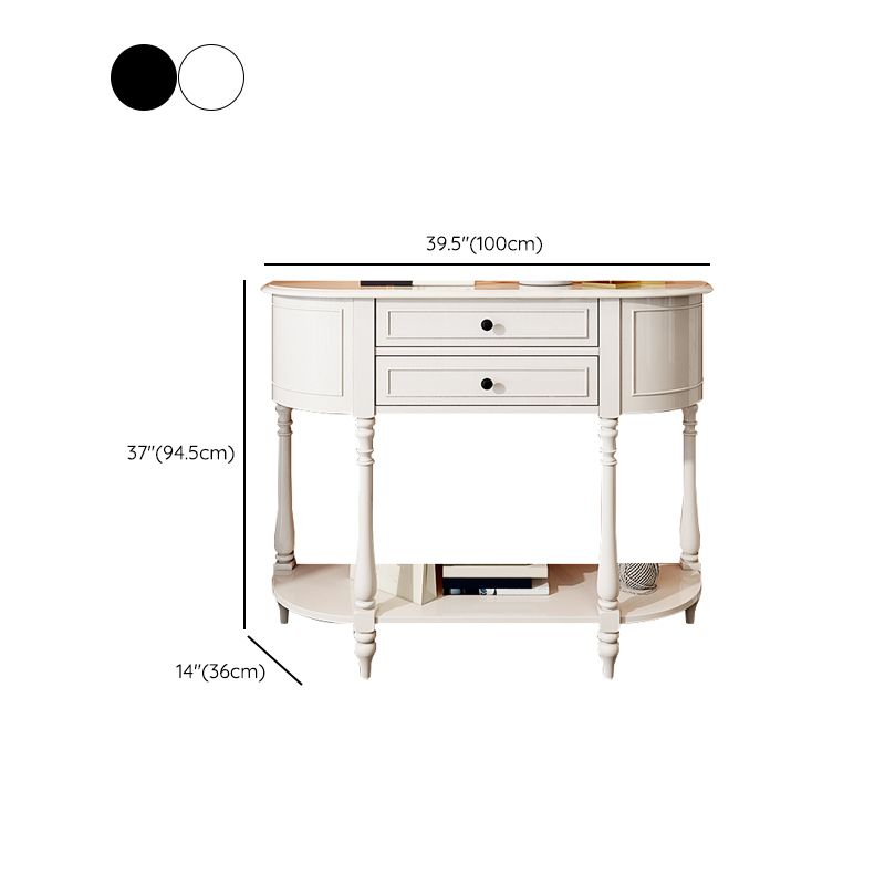 Mid Century Modern Wood Console Table Half Moon End Table for Hall