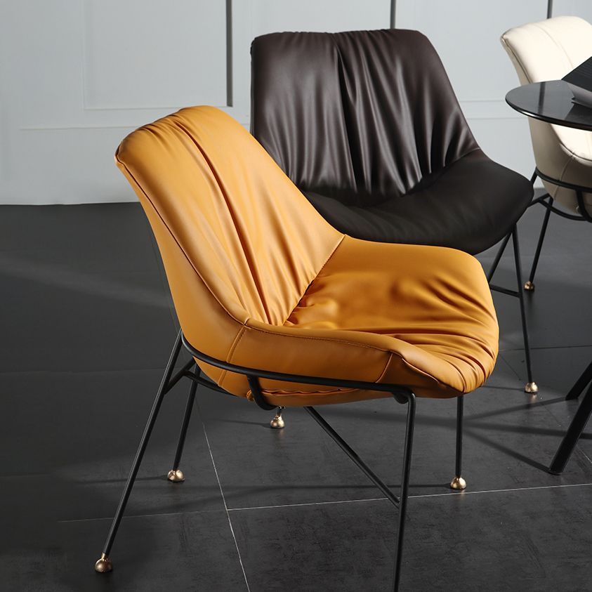 El cuero de la PU del diseño contemporáneo que cena la silla sólida sin brazos de la parte posterior de las sillas