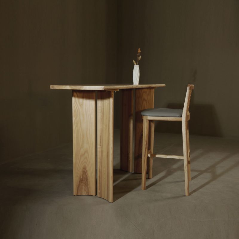 Glam Solid Wood Counter Wine Table Double Pedestal Living Room Bar Table