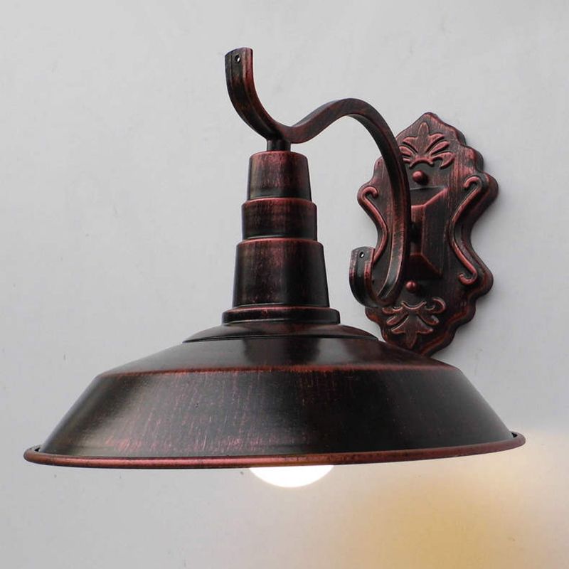 Iron Gooseneck Sconce Lighting Fixtures Industrial 1-Light Wall Light Shade