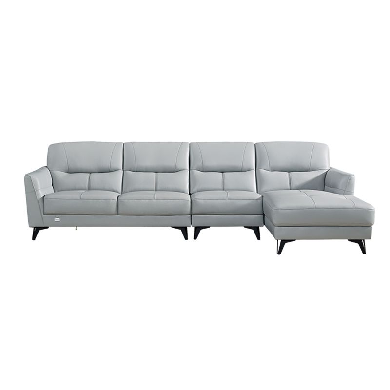 Flared Arm Sectional Sofa Contemporary Faux Leather Sectional Sofa Set