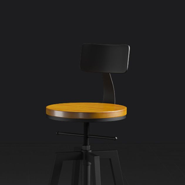 Round Metal Counter & Bar Stool Industrial Footrest Counter-height Stool