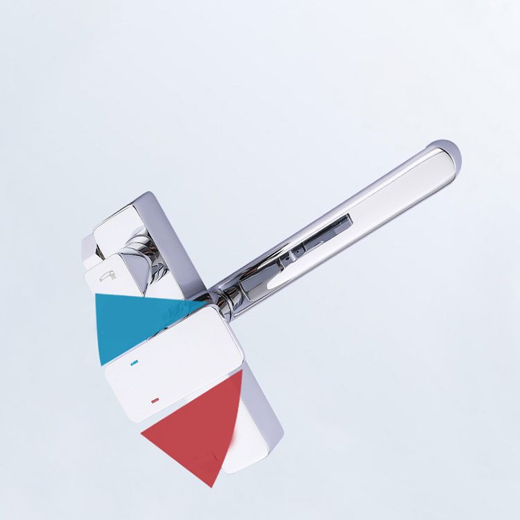 Chrome Polished Bathroom Faucet Wall Mount Swivel Spout with Handheld Shower