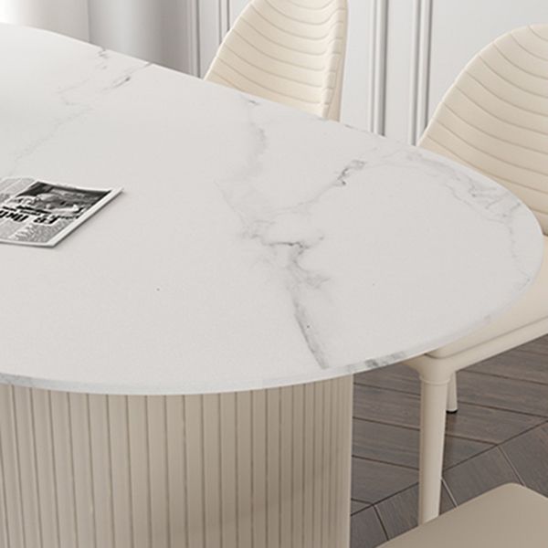Table ovale de luxe traditionnelle en métal