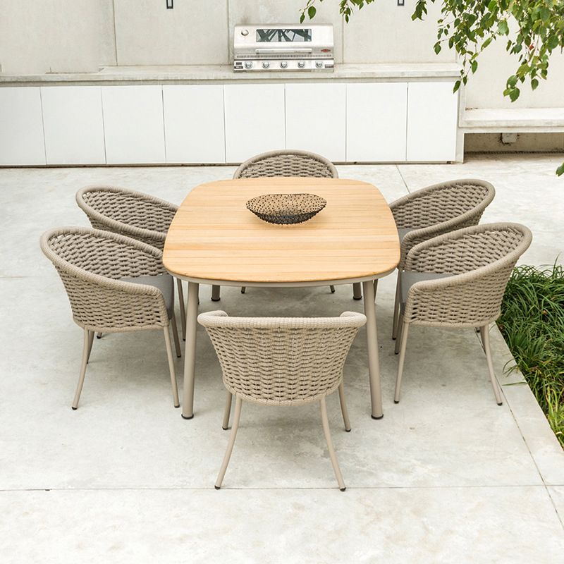 Bohemian Style Metal Base Dining Table Set 1/3/7 Pieces Dining Table Set for Outdoor