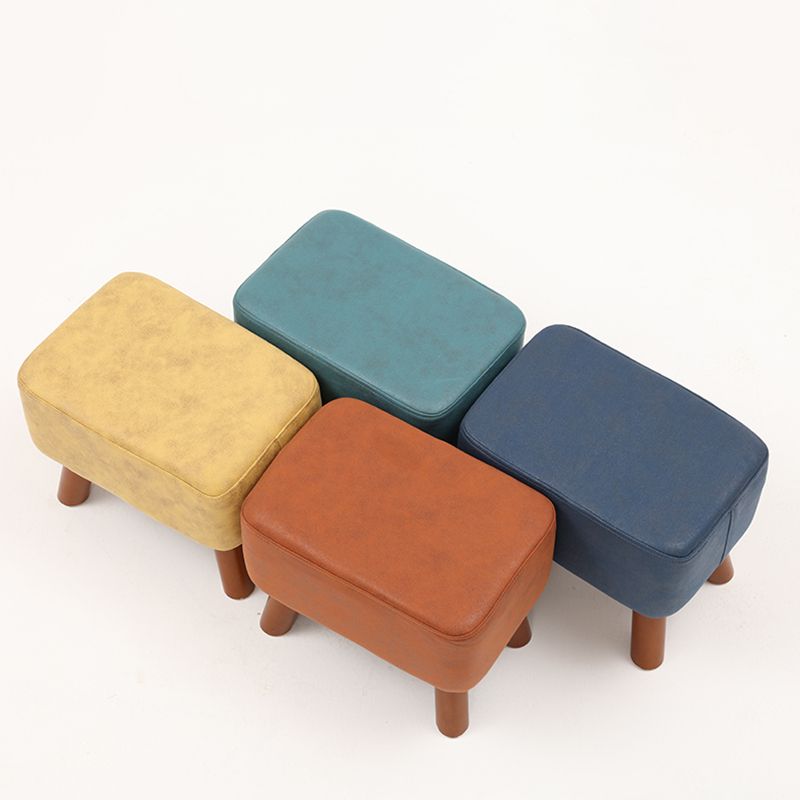 Contemporary Standard Stain Resistant Pure Color Leather Indoor Standard