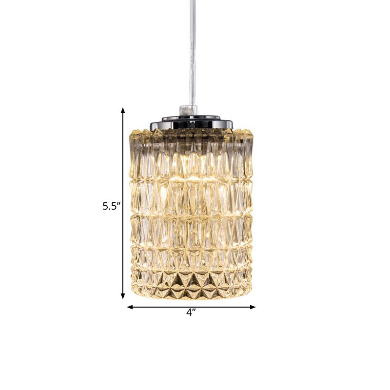 PRISMS Crystal PRISMS Cilindro Light Modernist 1 Head Restaurant Affermare la lampada in Chrome