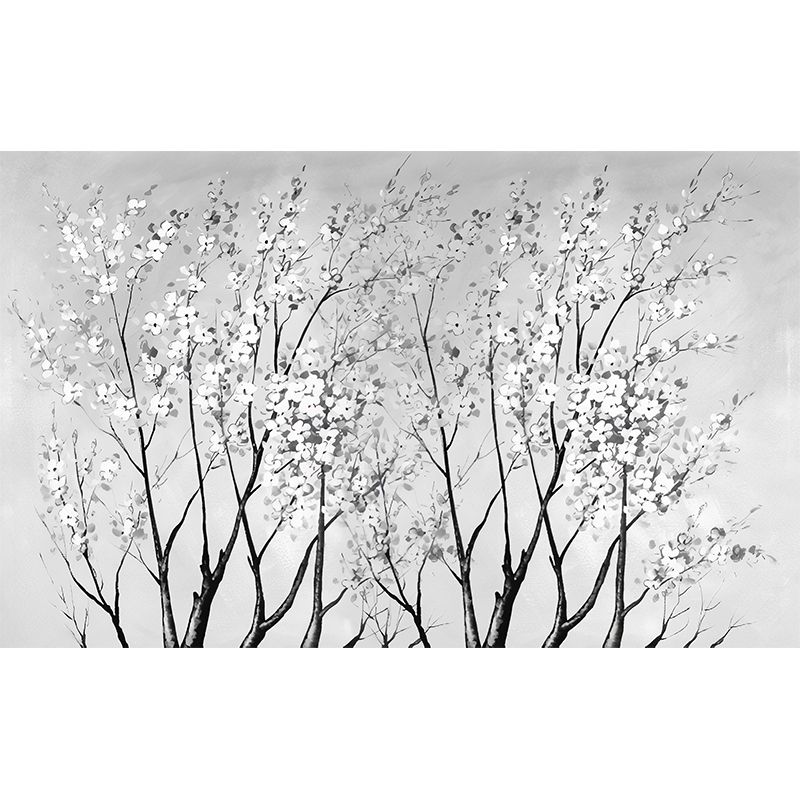 Big Photography Sakura Blossoms Mural Wallpaper Guest Room Decorative Wall Art in Soft Color, Made to Measure