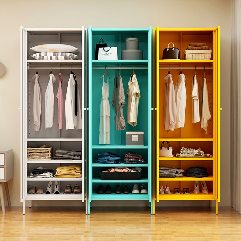 Modern Metal Storage Cabinet for Bedroom Matte Finish Cabinet with Hinged Door