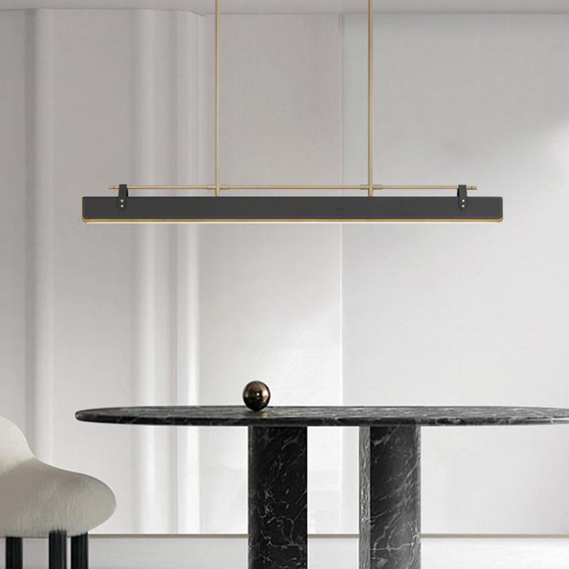 Leather LED Island Light Ultra-Modern Hanging Light Fixture for Dining Room