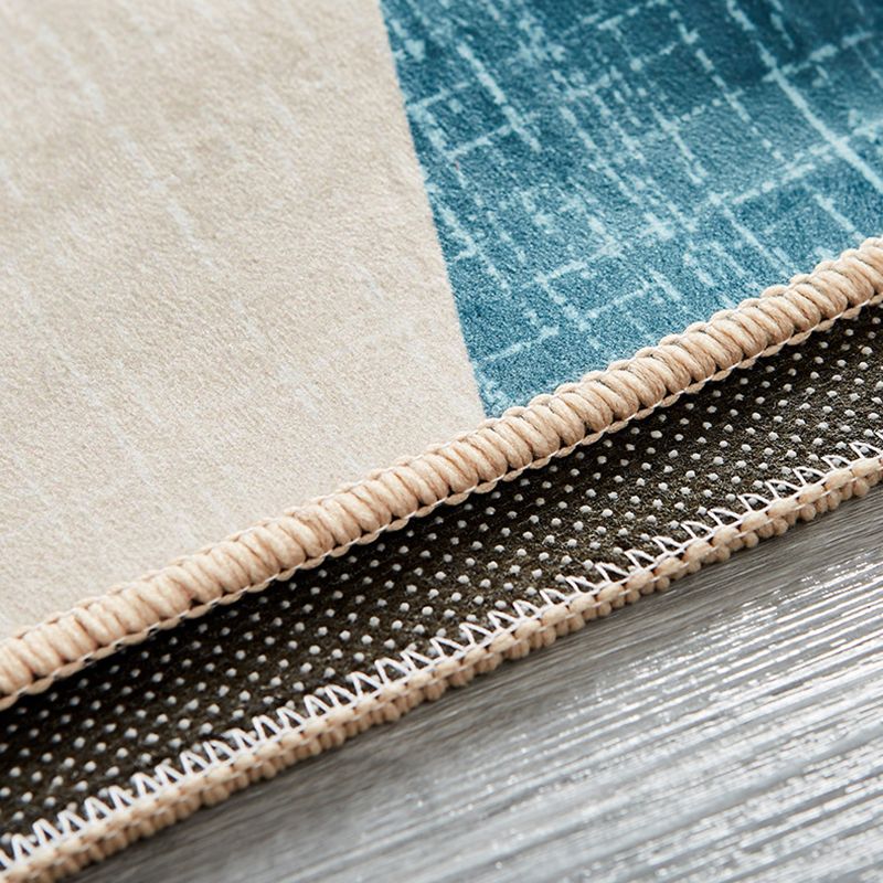 Geometric Pattern Rug Rectangle Shape Stain Resistant Polyester Rug for Home Decor