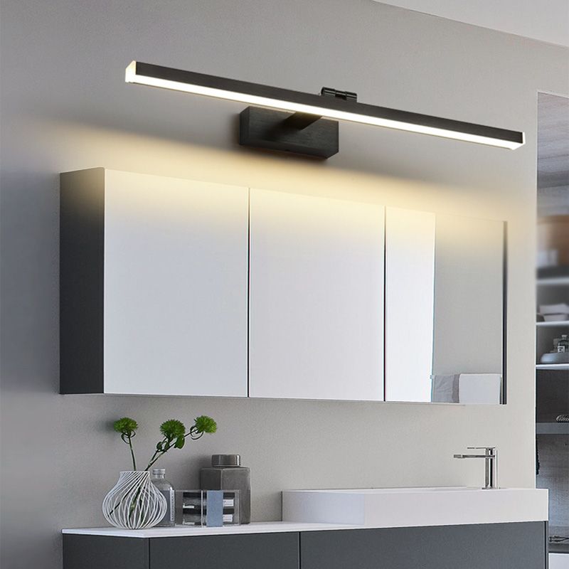 Adjustable Wall Light Modern Wrought Iron Linear Wall Sconce Mirror Front Lamp