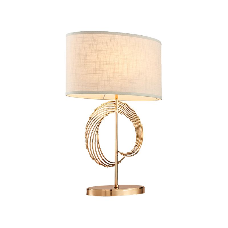 Lampe de table de nuit en or de tambour en or