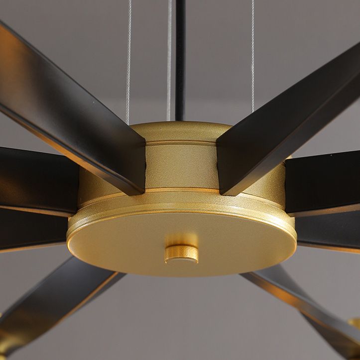 Chandelier postmoderne Chandelier Prismatic Crystal Dining Salle suspendue en noir-or