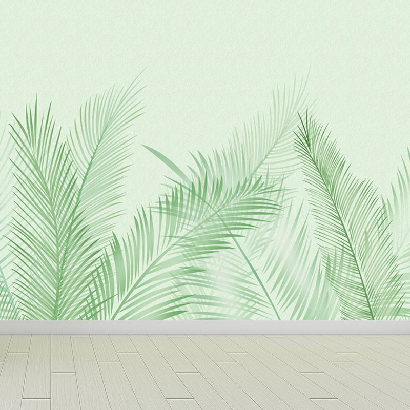 Botanix Leaf Print Wallpaper Mural Green Contemporary Wall Decor for House Interior