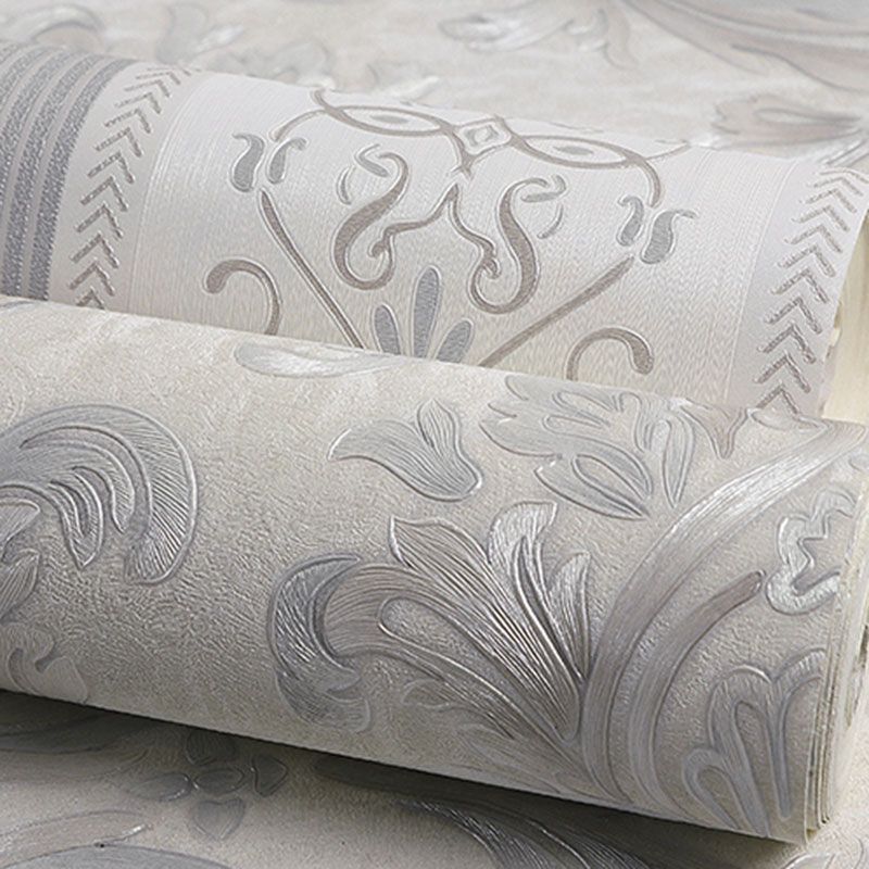 Classic Damask Design Wall Art for Bedroom Decoration, 20.5"W x 33'L Wall Art in Light Color