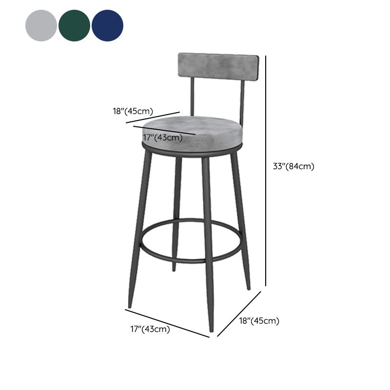Contemporary Style Upholstered Counter Stool Bar-height Bar Stool with Metal Legs