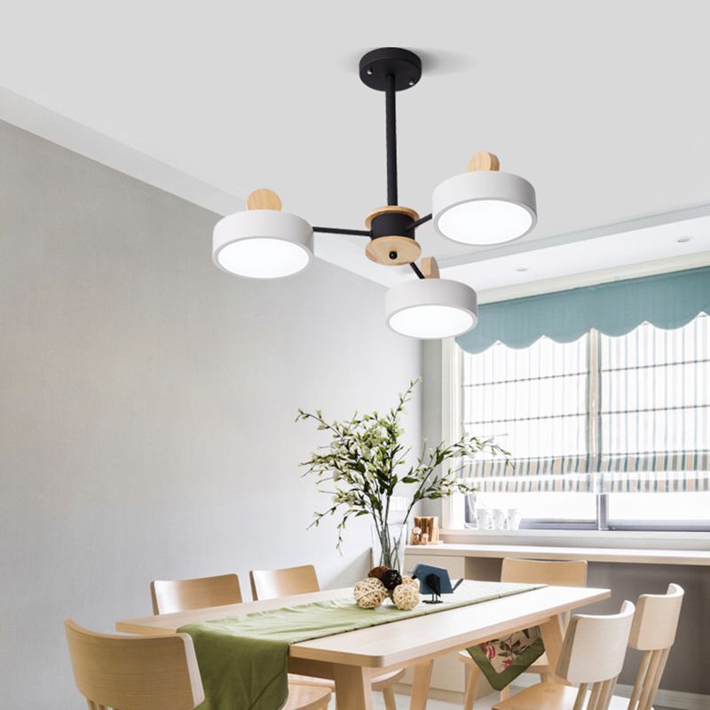 Simplicity Starburst Chandelier Light Metal Living Room Ceiling Lamp with Acrylic Shade